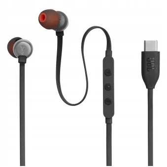 Słuchawki przewodowe JBL Tune 310C USB-C dokanałowe mikrofon czarne