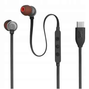 Słuchawki przewodowe JBL Tune 310C USB-C dokanałowe mikrofon czarne